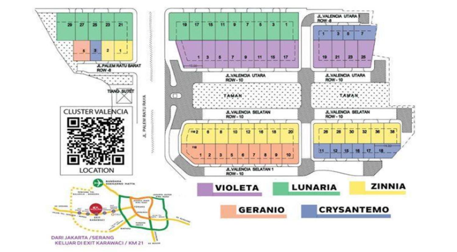 Siteplan Cluster Valencia Goldland Karawaci