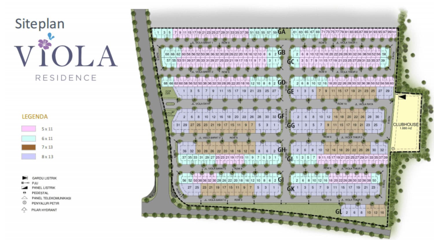 Siteplan Viola Residence Summarecon Crown Gading