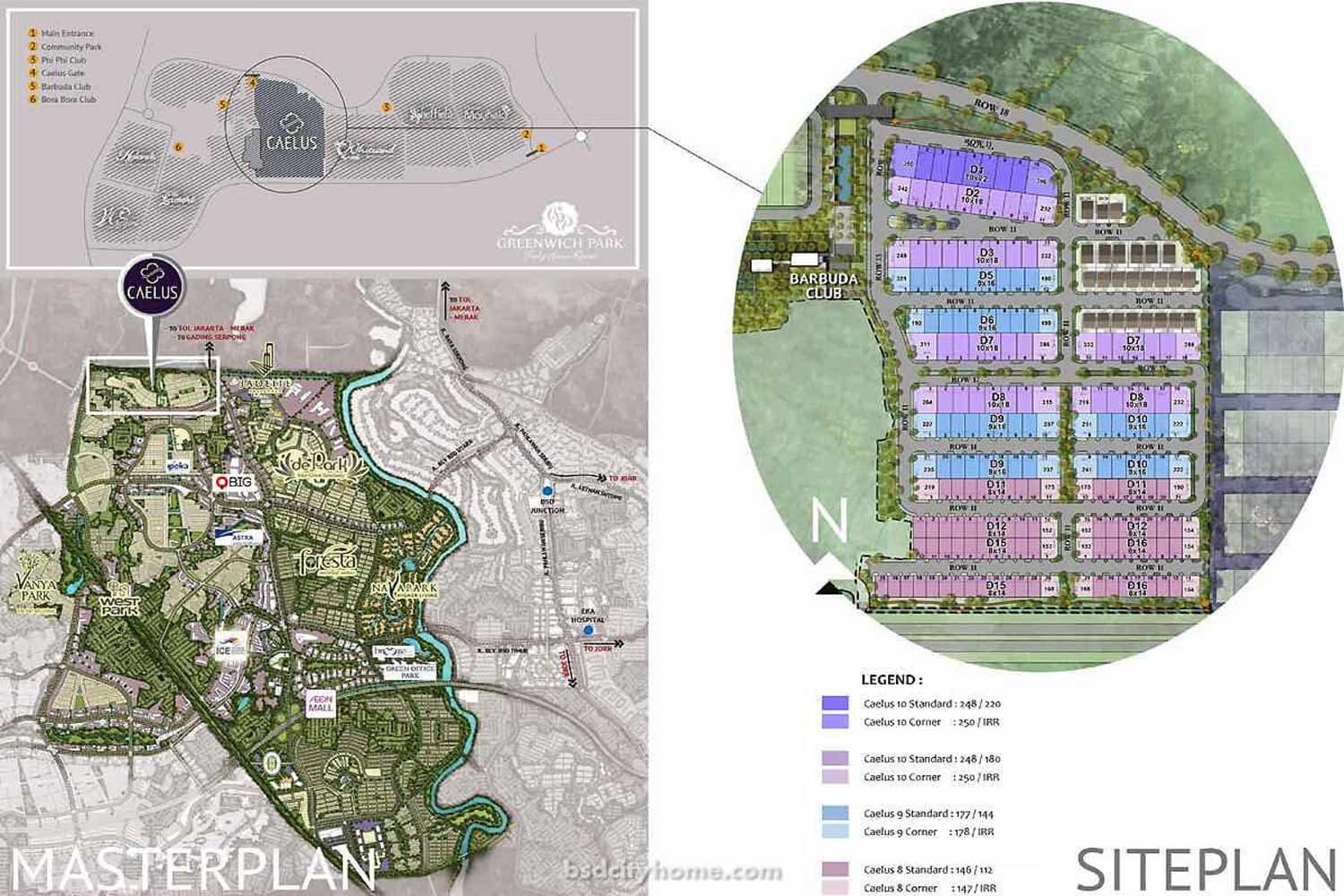 Siteplan Caelus Greenwich Park